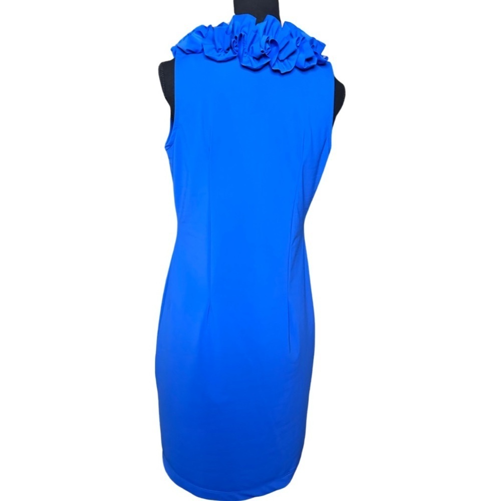 NWOT Katherine Way neck ruffle royal blue Sz S - Picture 2 of 6